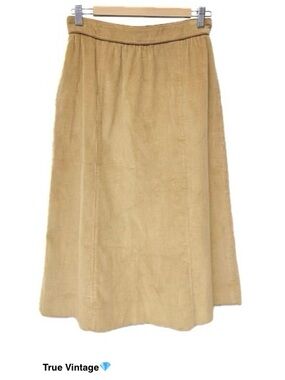 True Vintage💎 The Villager Union made - Tan Corduroy A-Line Skirt
